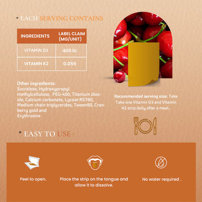 Vitamin D3 & K2 Oral Strips