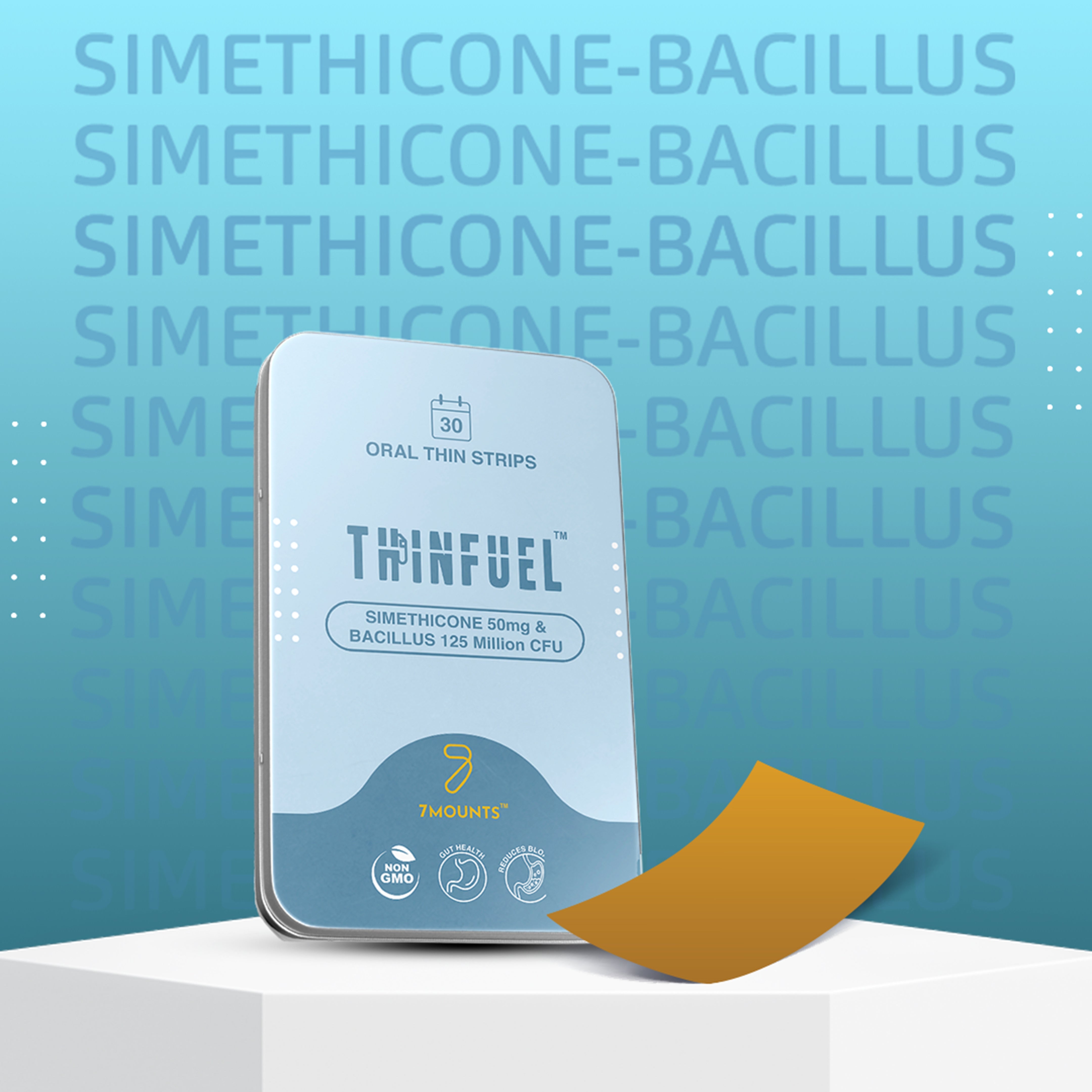 Simethicone Bacillus Oral Strips - 7 Mounts