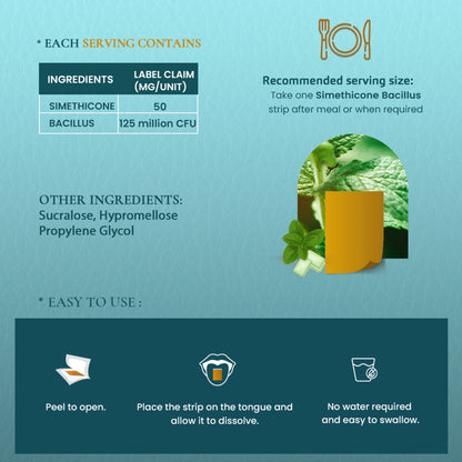 Simethicone Bacillus Oral Strips